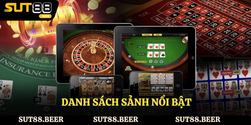 Danh sách sảnh nổi bật tại game bài Sut88